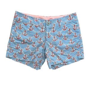 Lilly Pulitzer Callahan Shorts in Nautical Blue Anchor Print Sz 2